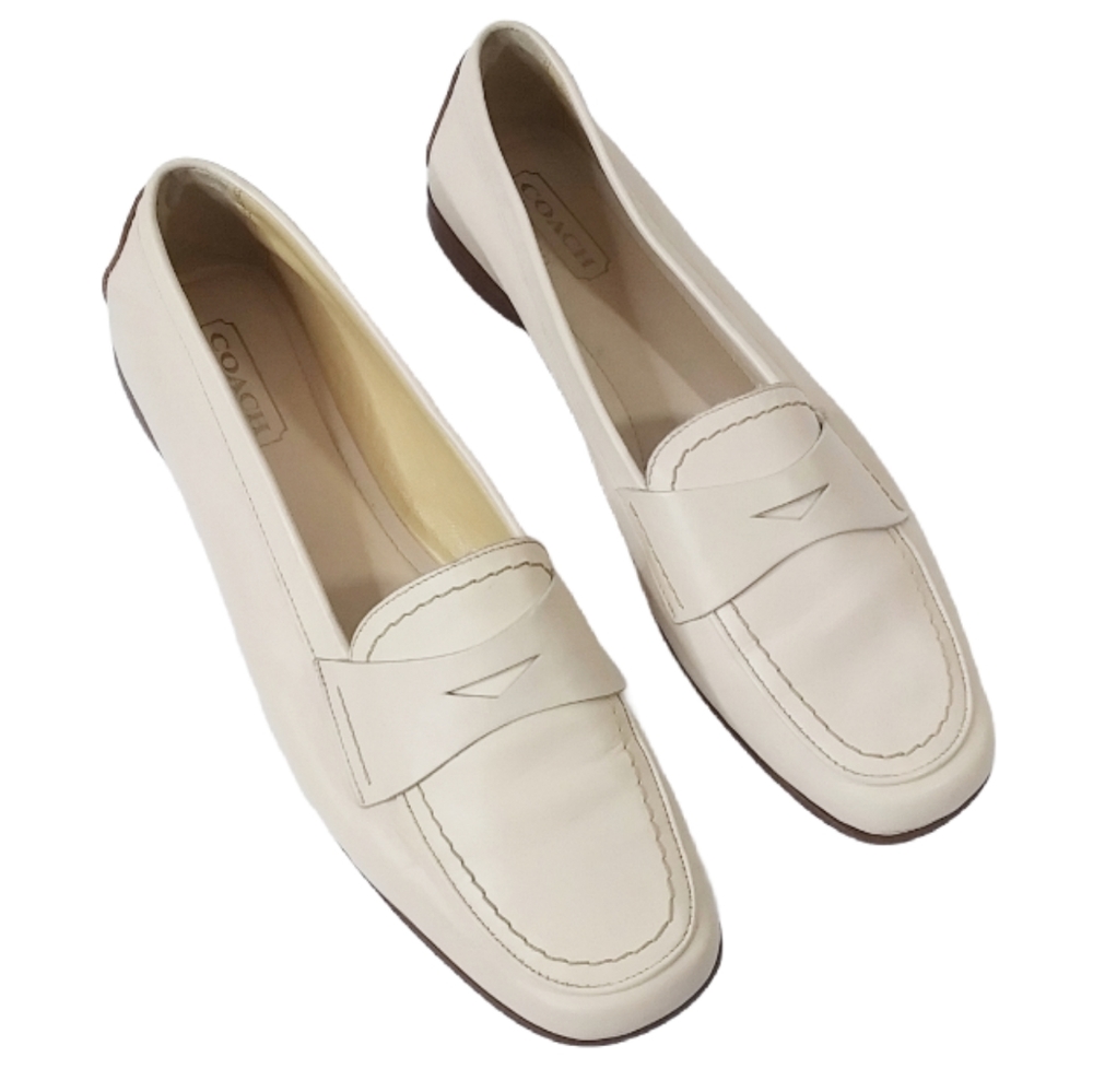 Coach Shari Leather Penny Loafers Made In Italy 8B - Picture 1 of 11